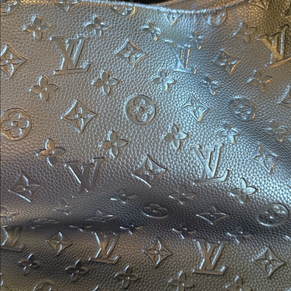 Louis Vuitton Black Embossed Monogram Shoulder Bag - Picture 2 of 6